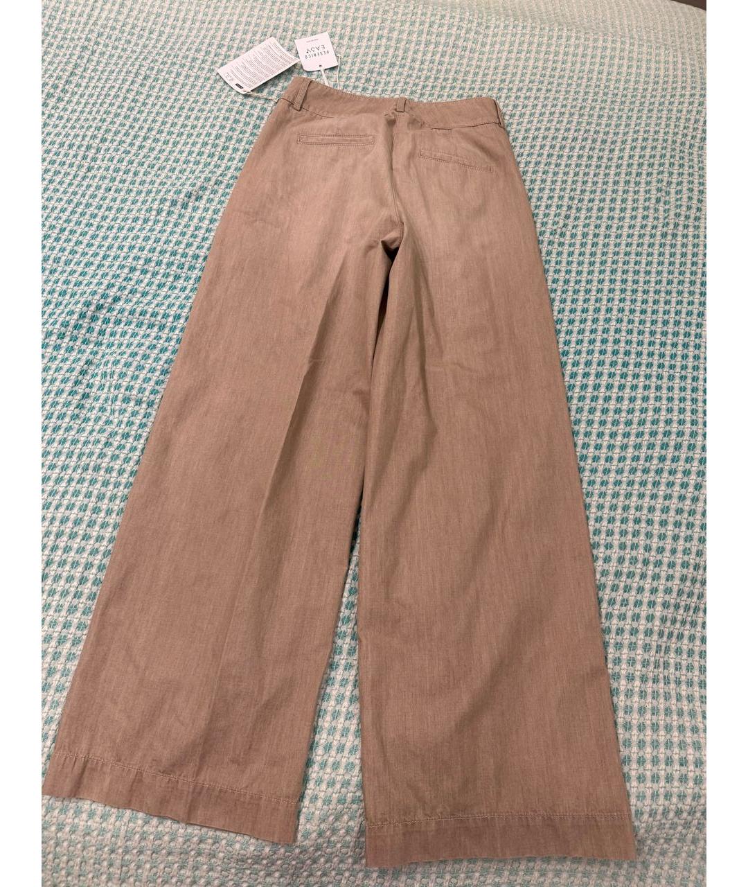 PESERICO Бежевые хлопковые брюки широкие, фото 6