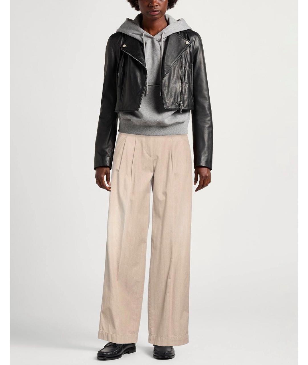 PESERICO Бежевые хлопковые брюки широкие, фото 8