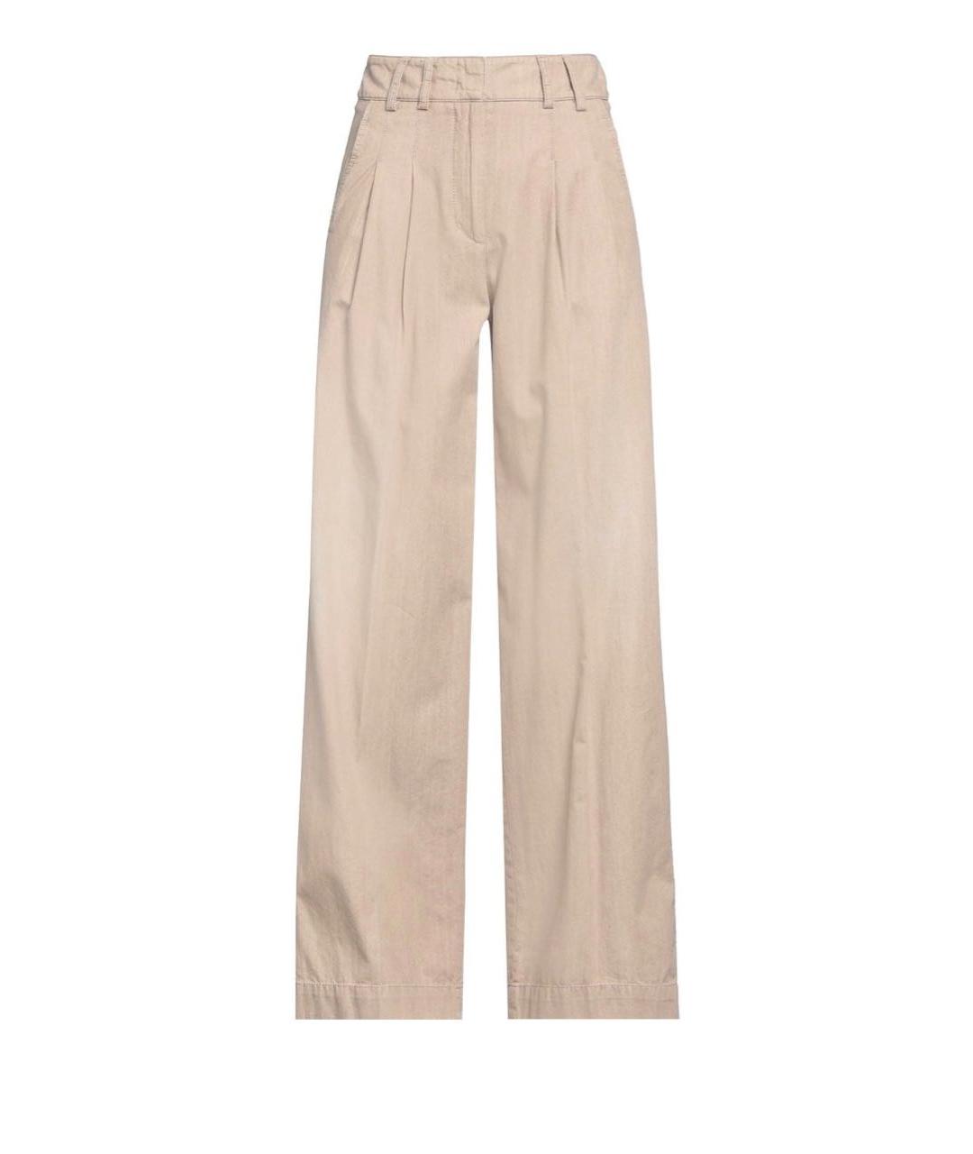 PESERICO Бежевые хлопковые брюки широкие, фото 9