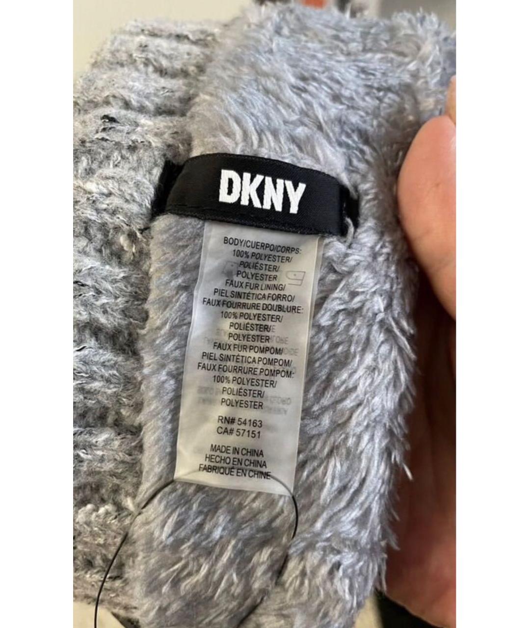 DKNY Серая синтетическая шапка, фото 3