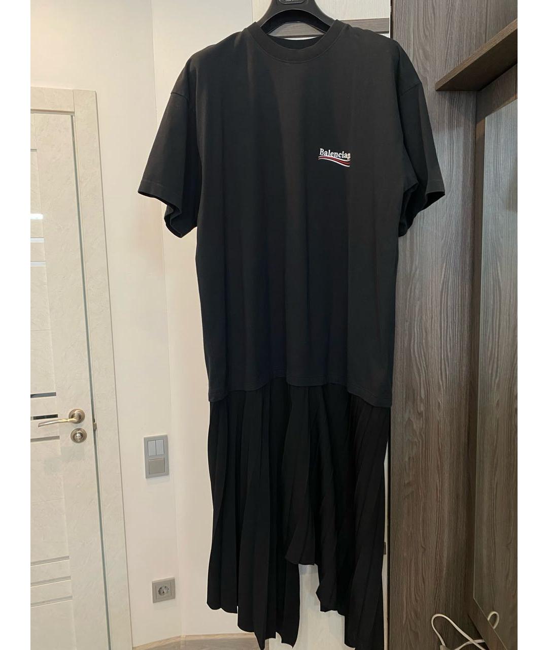 BALENCIAGA Черное хлопковое повседневное платье, фото 4