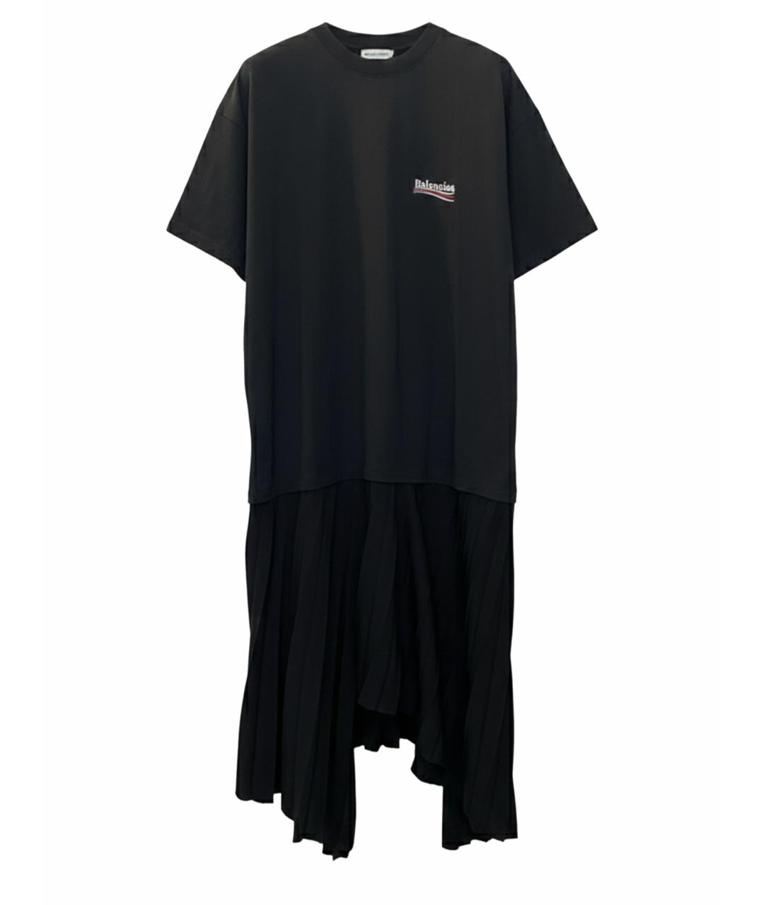 BALENCIAGA Черное хлопковое повседневное платье, фото 1