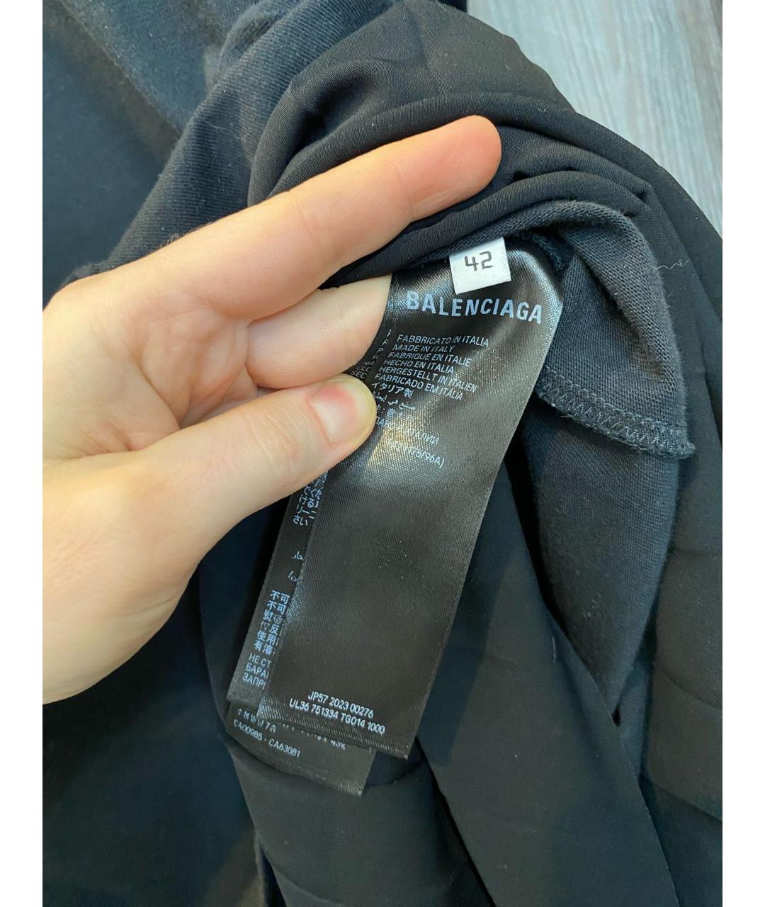 BALENCIAGA Черное хлопковое повседневное платье, фото 2