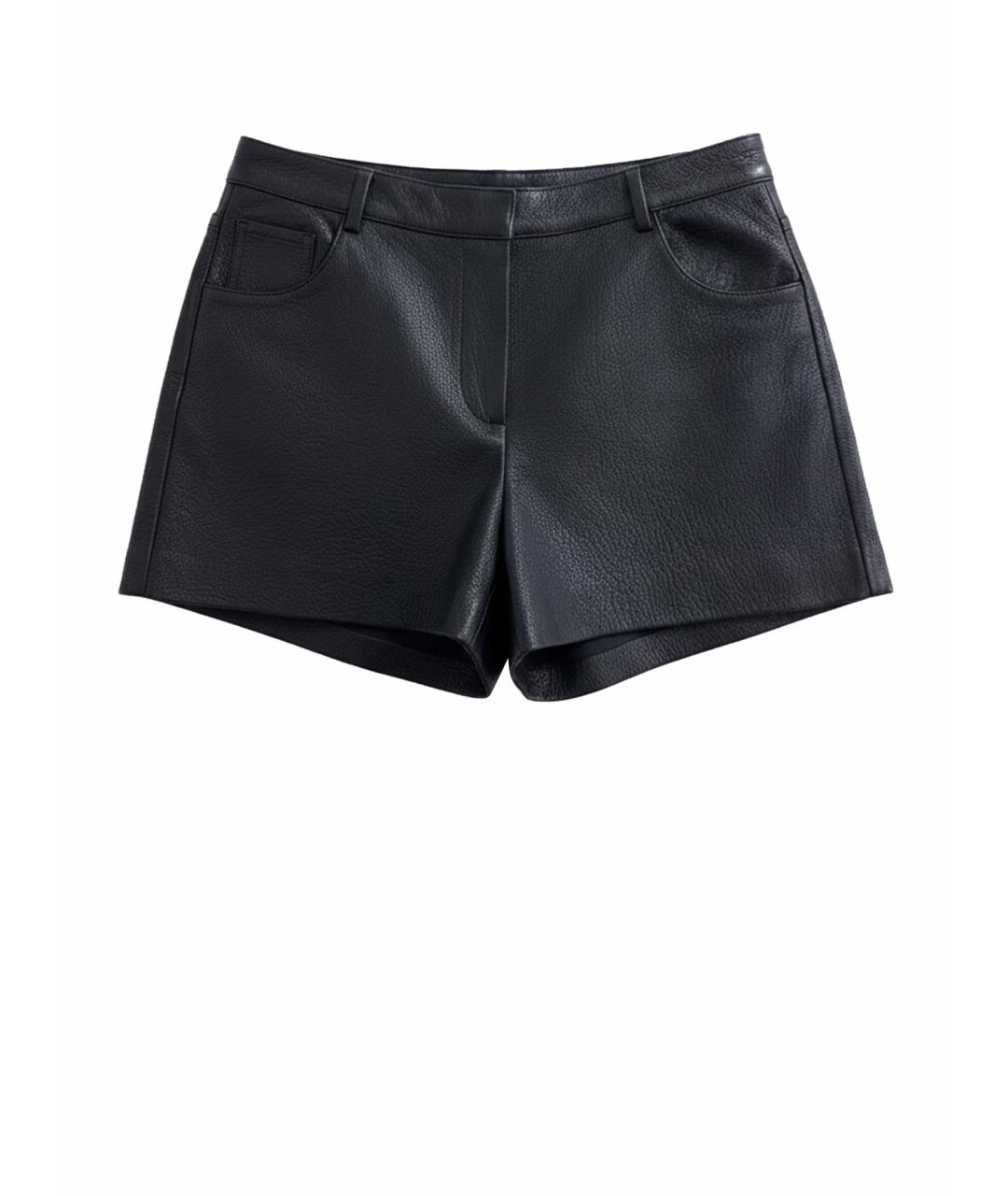 12 STOREEZ Черные кожаные шорты, фото 1
