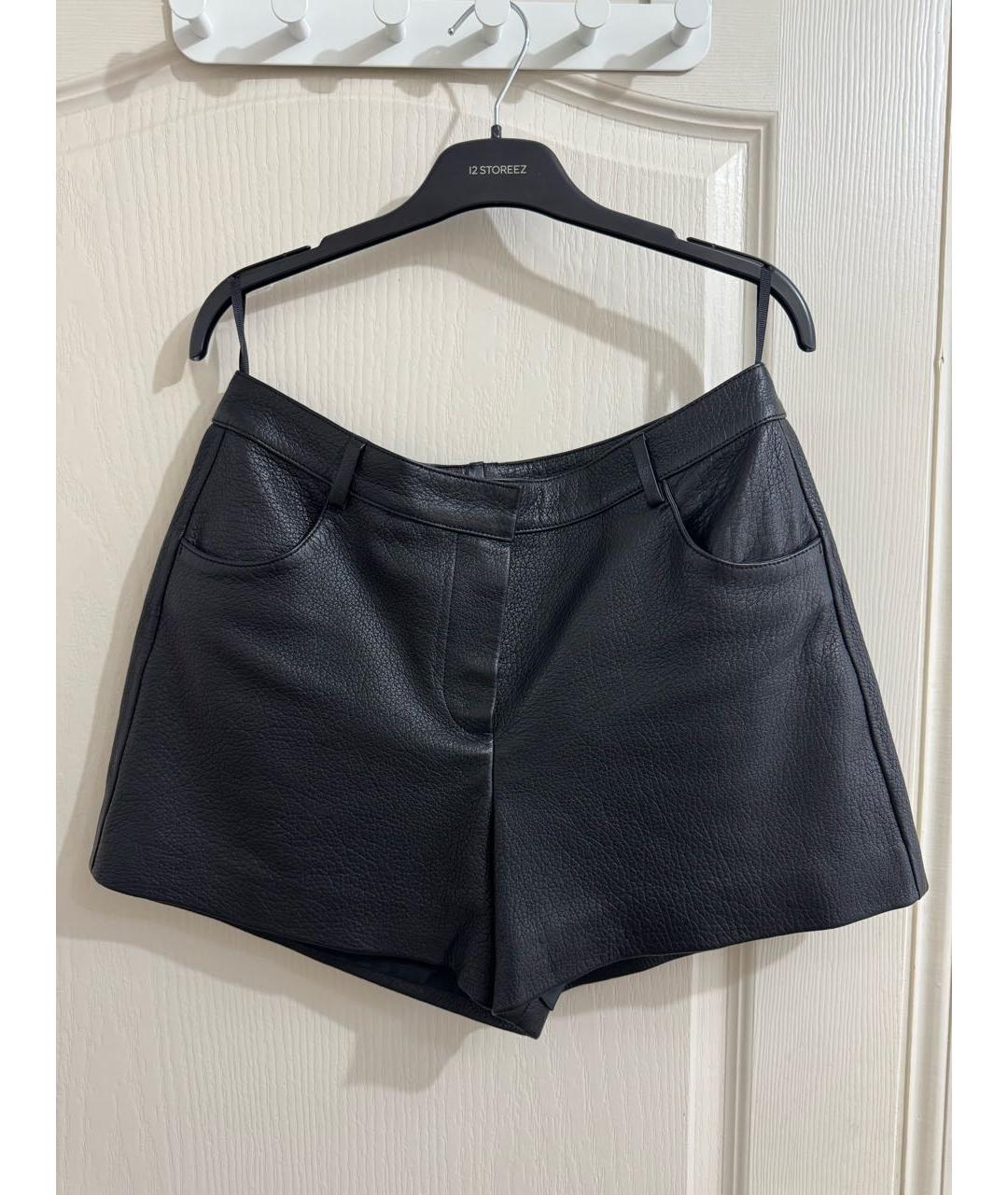 12 STOREEZ Черные кожаные шорты, фото 5