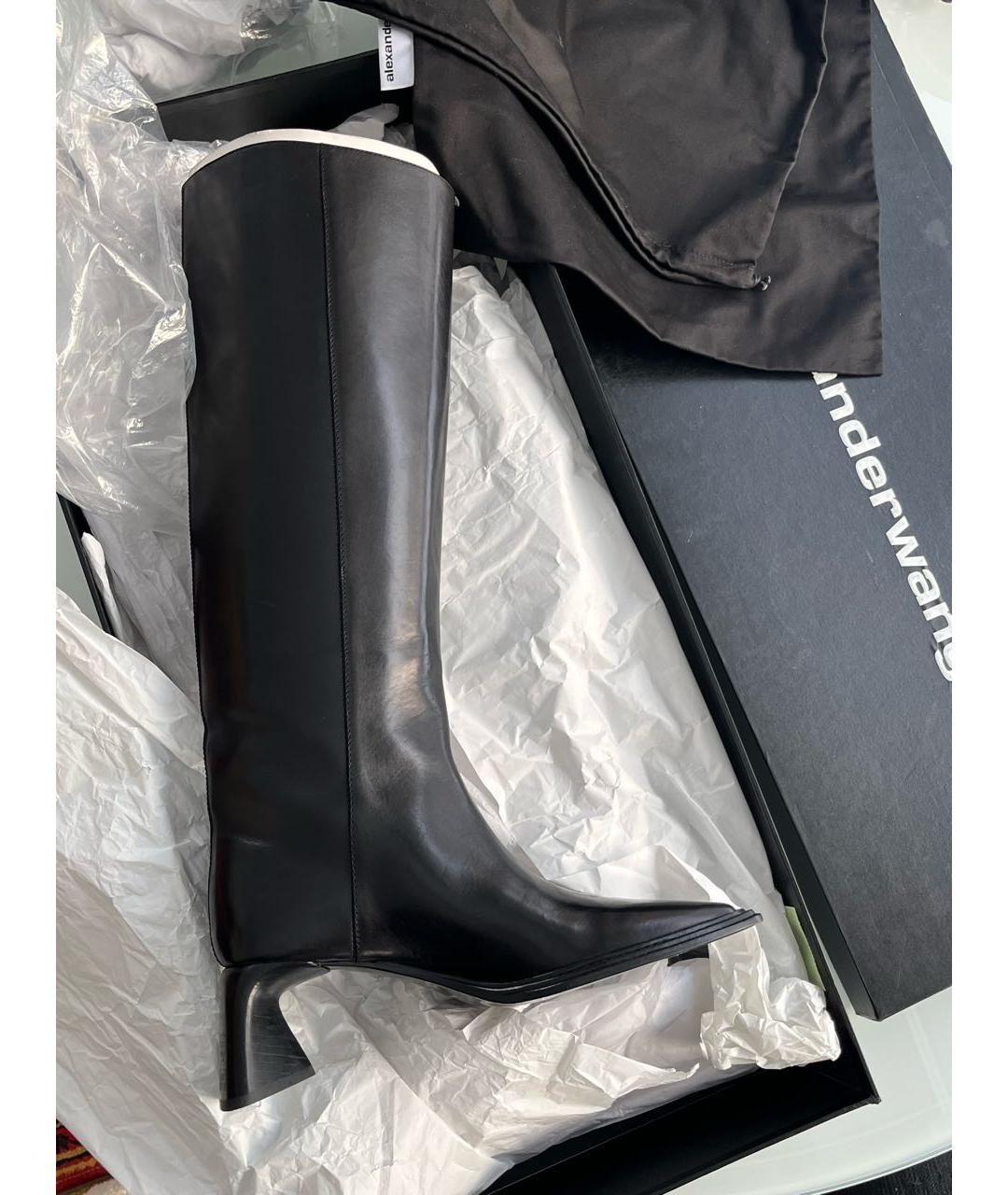 ALEXANDER WANG Черные кожаные сапоги, фото 3