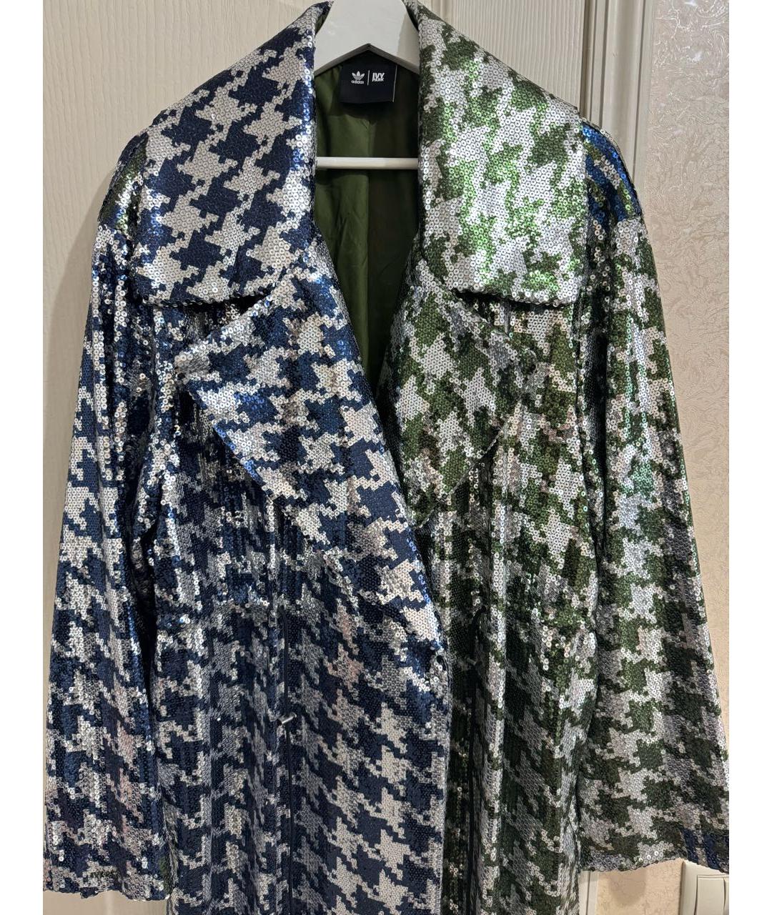 ADIDAS Серебрянный полиэстеровый тренч/плащ, фото 3