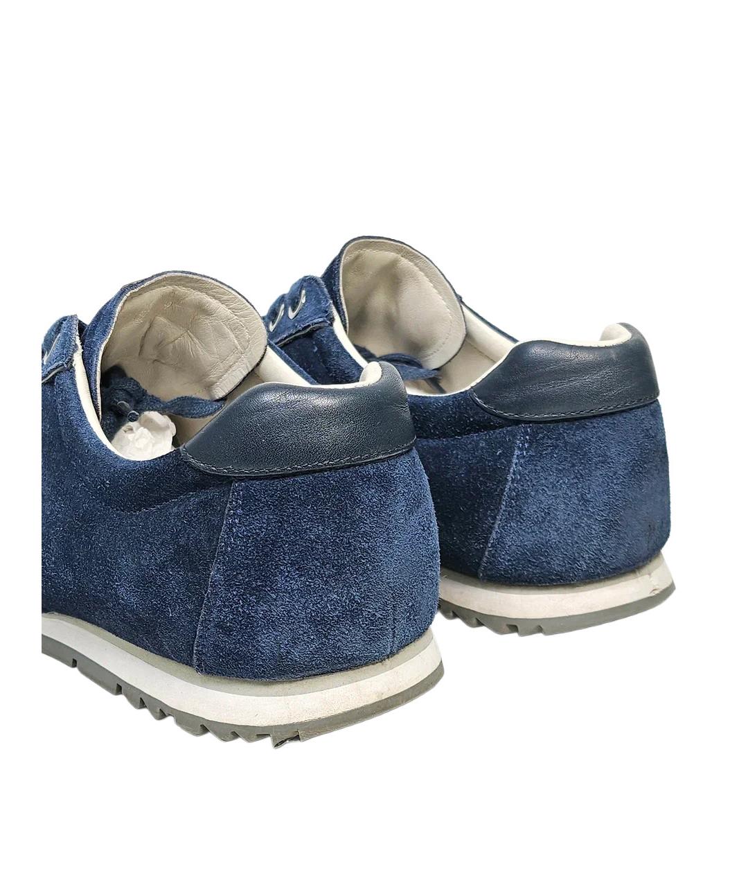 PRADA Синие замшевые низкие кроссовки / кеды, фото 6