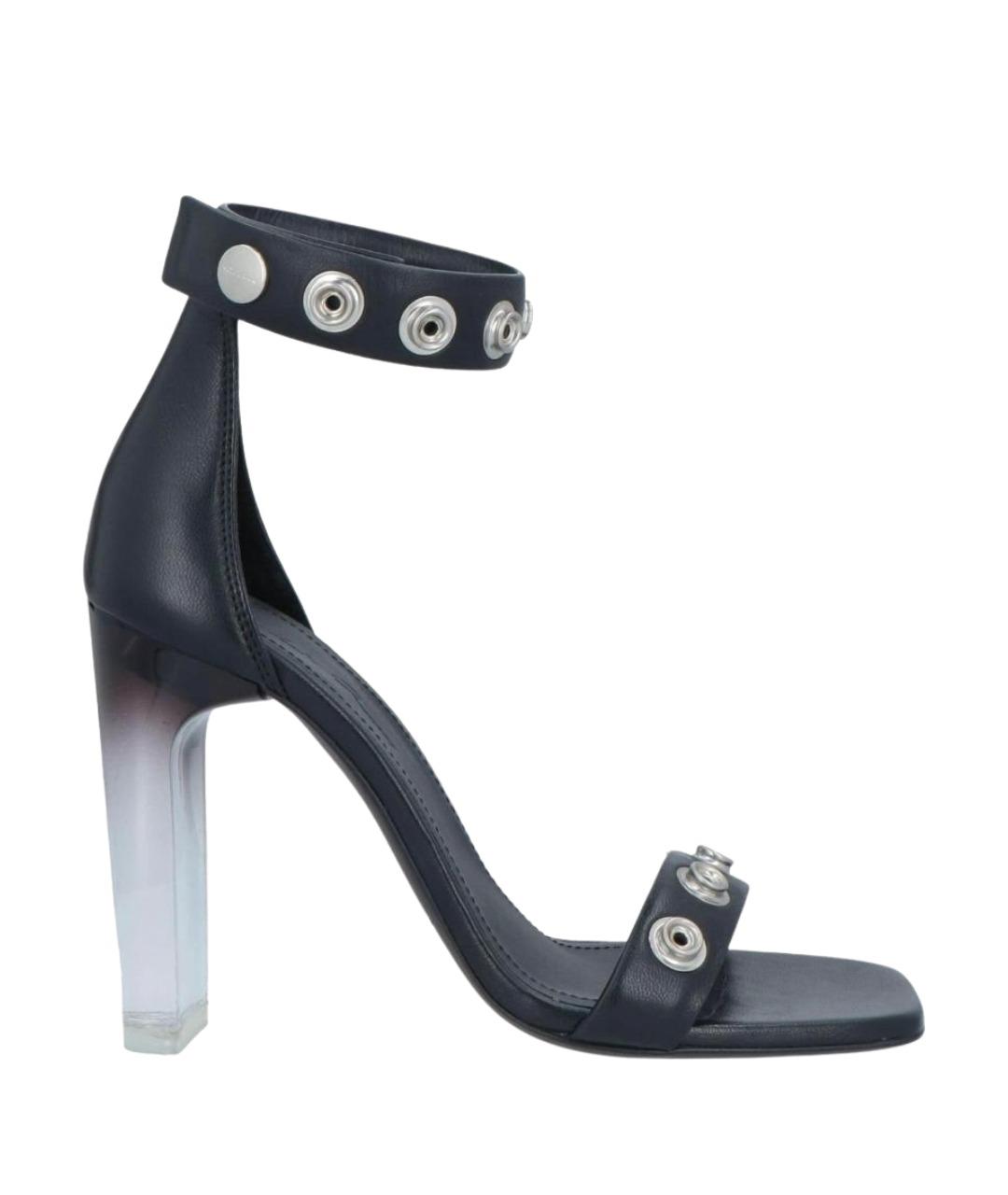 RICK OWENS Черные кожаные босоножки, фото 1