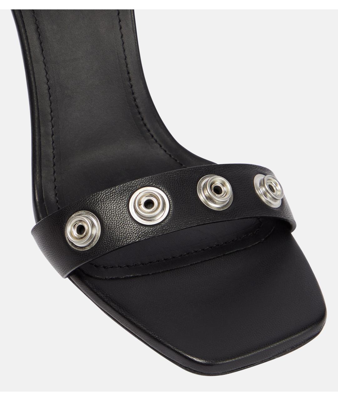 RICK OWENS Черные кожаные босоножки, фото 5