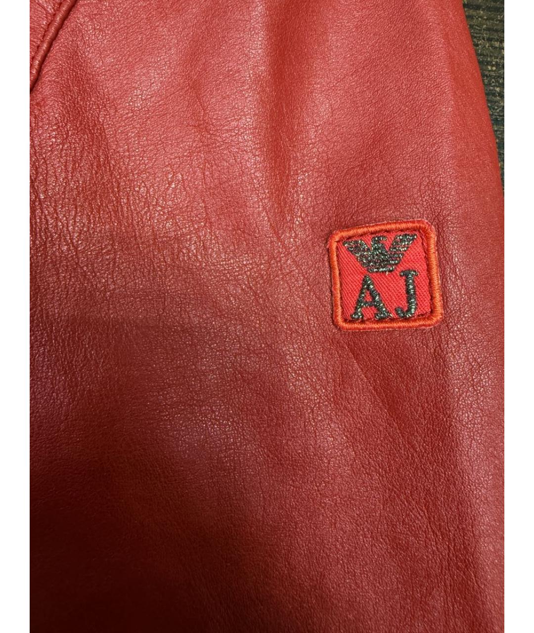 ARMANI JEANS Красная кожаная куртка, фото 6