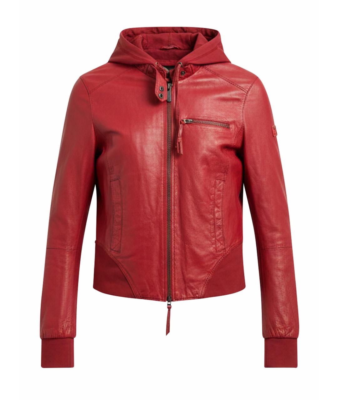 ARMANI JEANS Красная кожаная куртка, фото 1