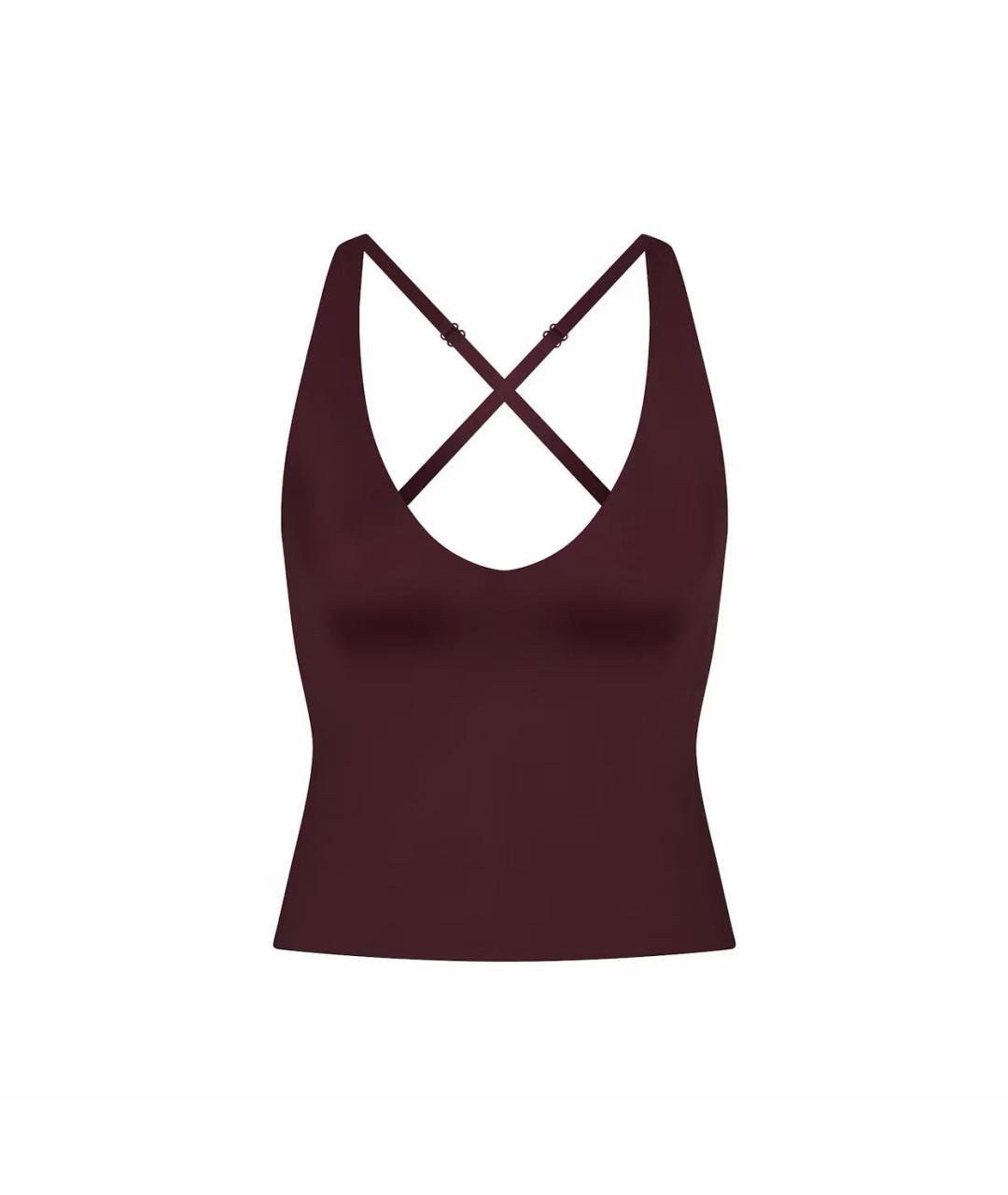 SKIMS Бордовая полиамидовая майка, фото 8