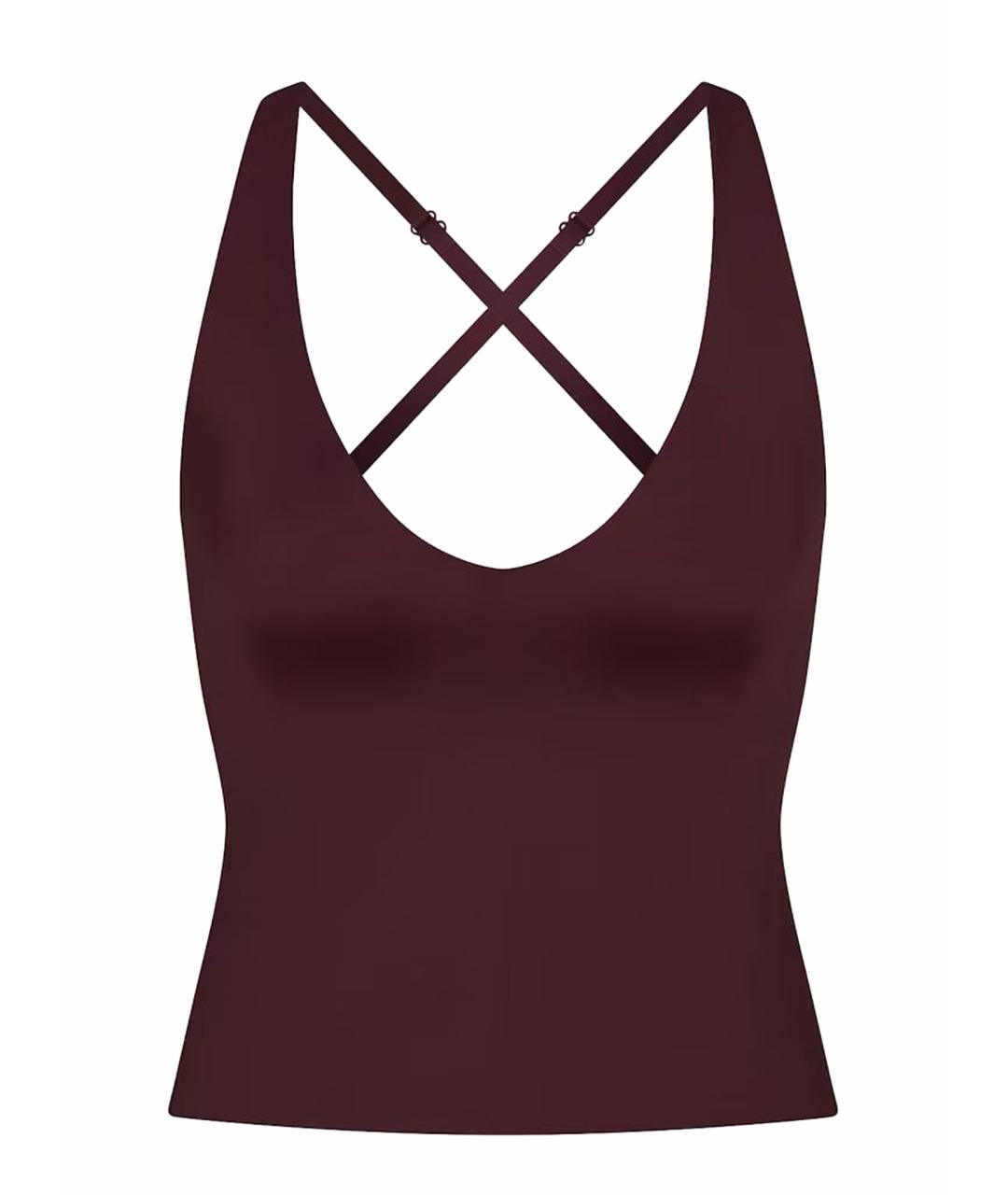 SKIMS Бордовая полиамидовая майка, фото 1