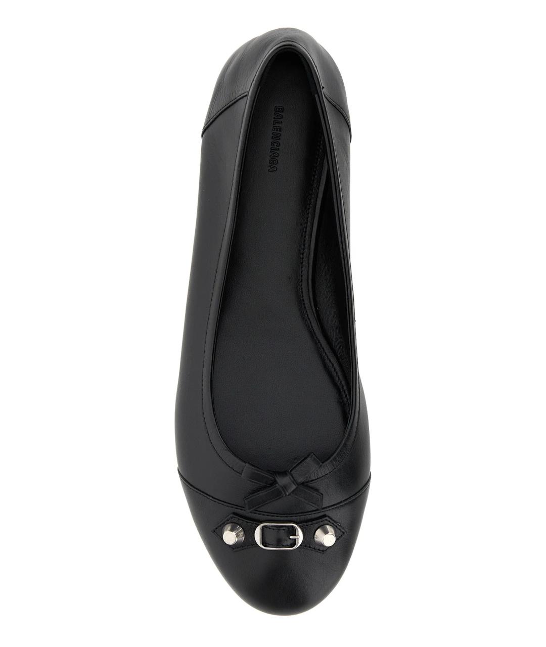 BALENCIAGA Черные кожаные балетки, фото 4