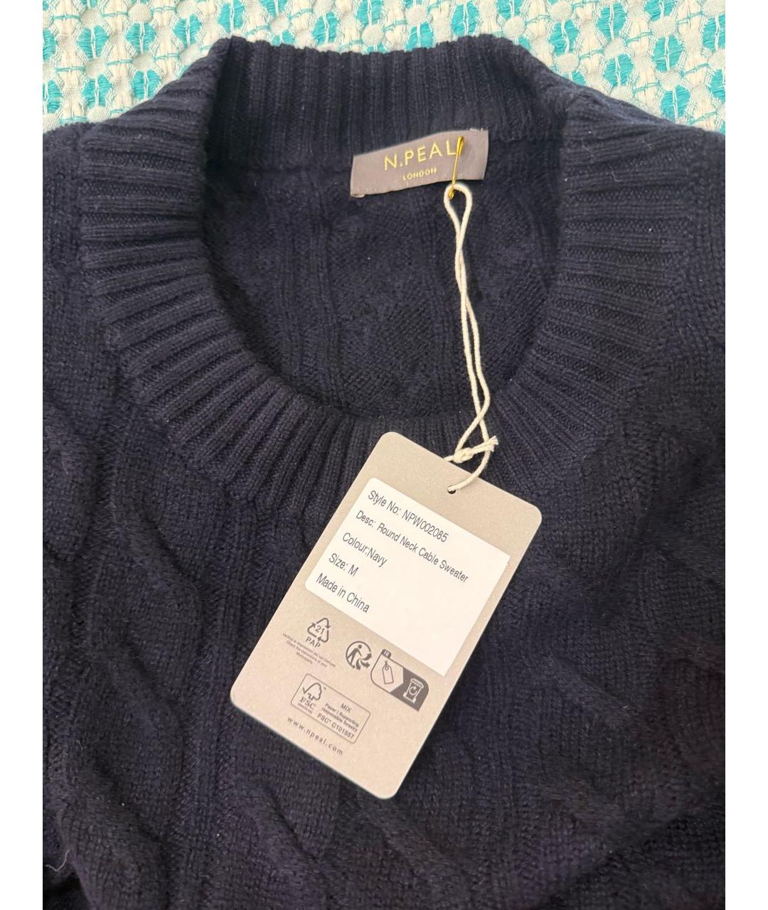 N.PEAL Темно-синий кашемировый джемпер / свитер, фото 5
