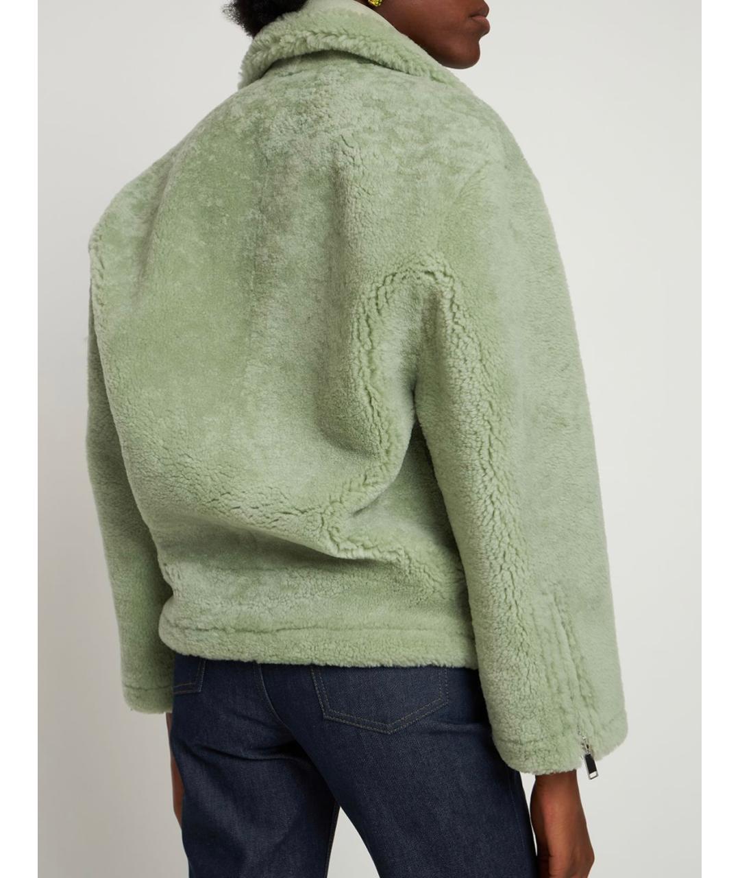 JACQUEMUS Зеленая меховая дубленка, фото 3