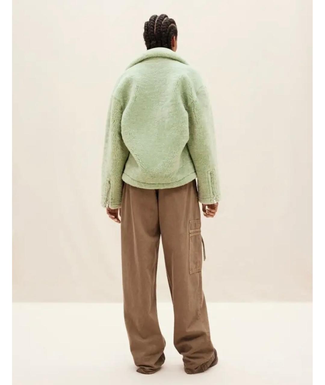 JACQUEMUS Зеленая меховая дубленка, фото 6