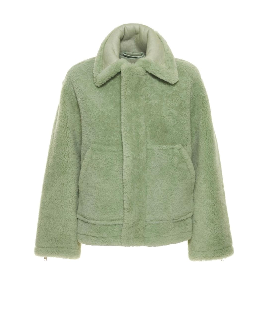 JACQUEMUS Зеленая меховая дубленка, фото 9