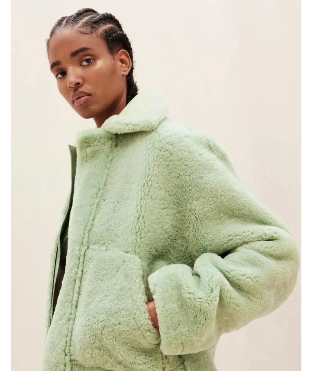 JACQUEMUS Зеленая меховая дубленка, фото 8