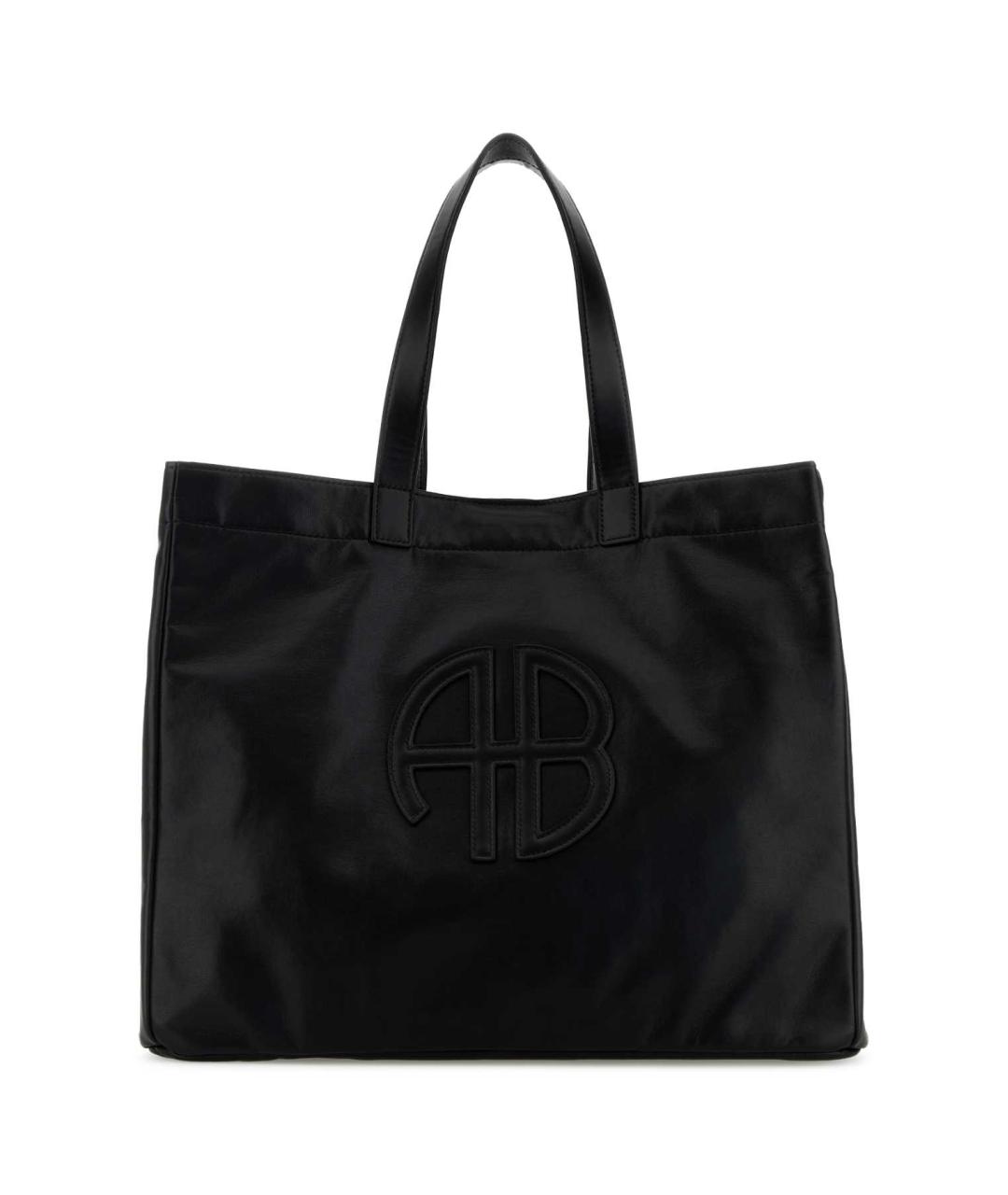 ANINE BING Черная кожаная сумка тоут, фото 1