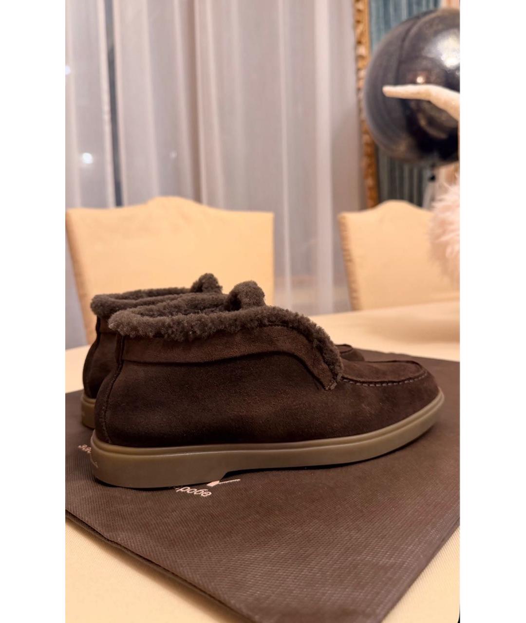 SANTONI Коричневые замшевые лоферы, фото 5