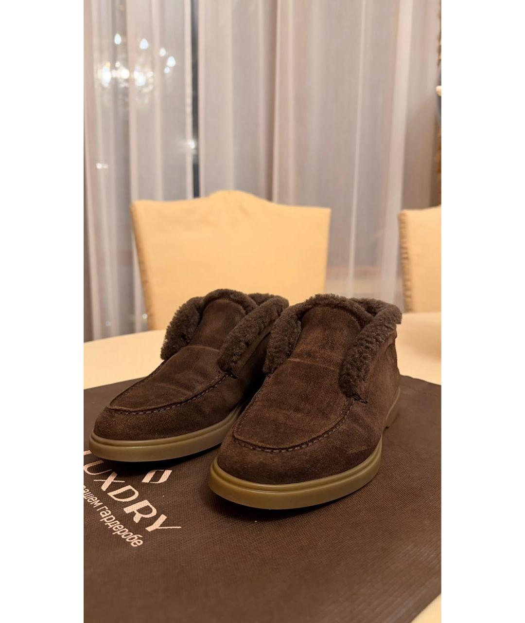 SANTONI Коричневые замшевые лоферы, фото 2
