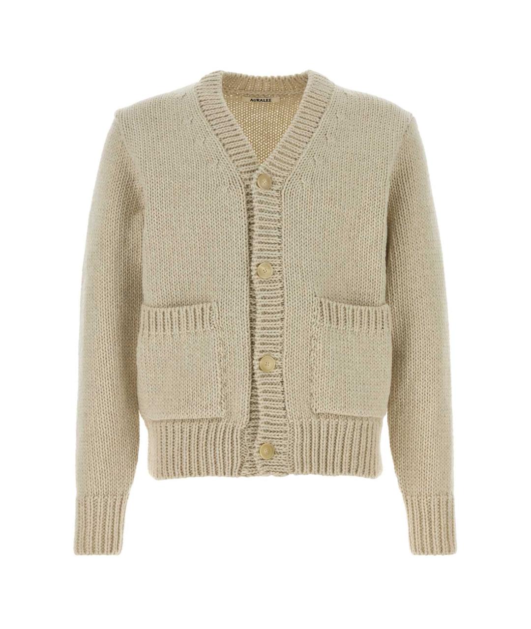 AURALEE Бежевый шерстяной кардиган, фото 1