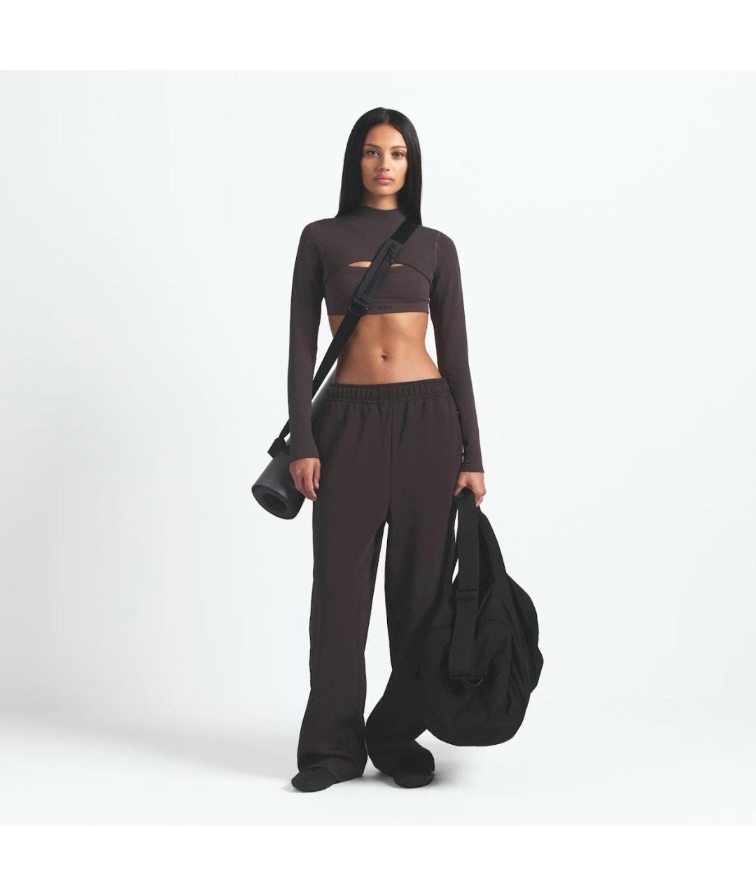 SKIMS Черные хлопко-эластановые спортивные брюки и шорты, фото 2