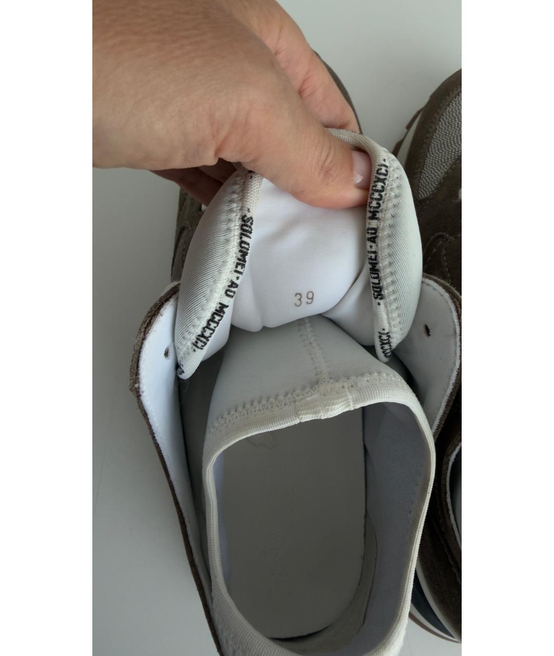 BRUNELLO CUCINELLI Коричневые кожаные кроссовки, фото 7