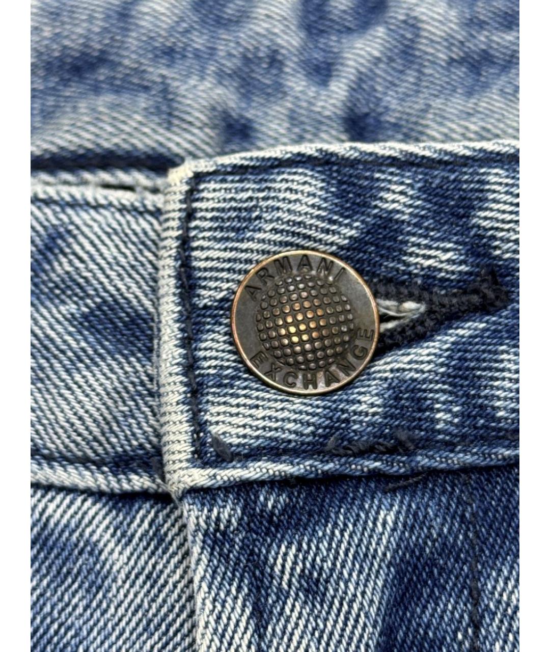 ARMANI EXCHANGE Голубые хлопко-эластановые прямые джинсы, фото 5
