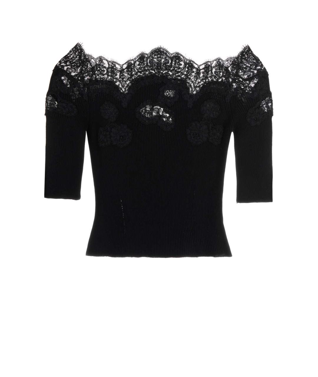 ERMANNO SCERVINO Черный хлопковый джемпер / свитер, фото 1