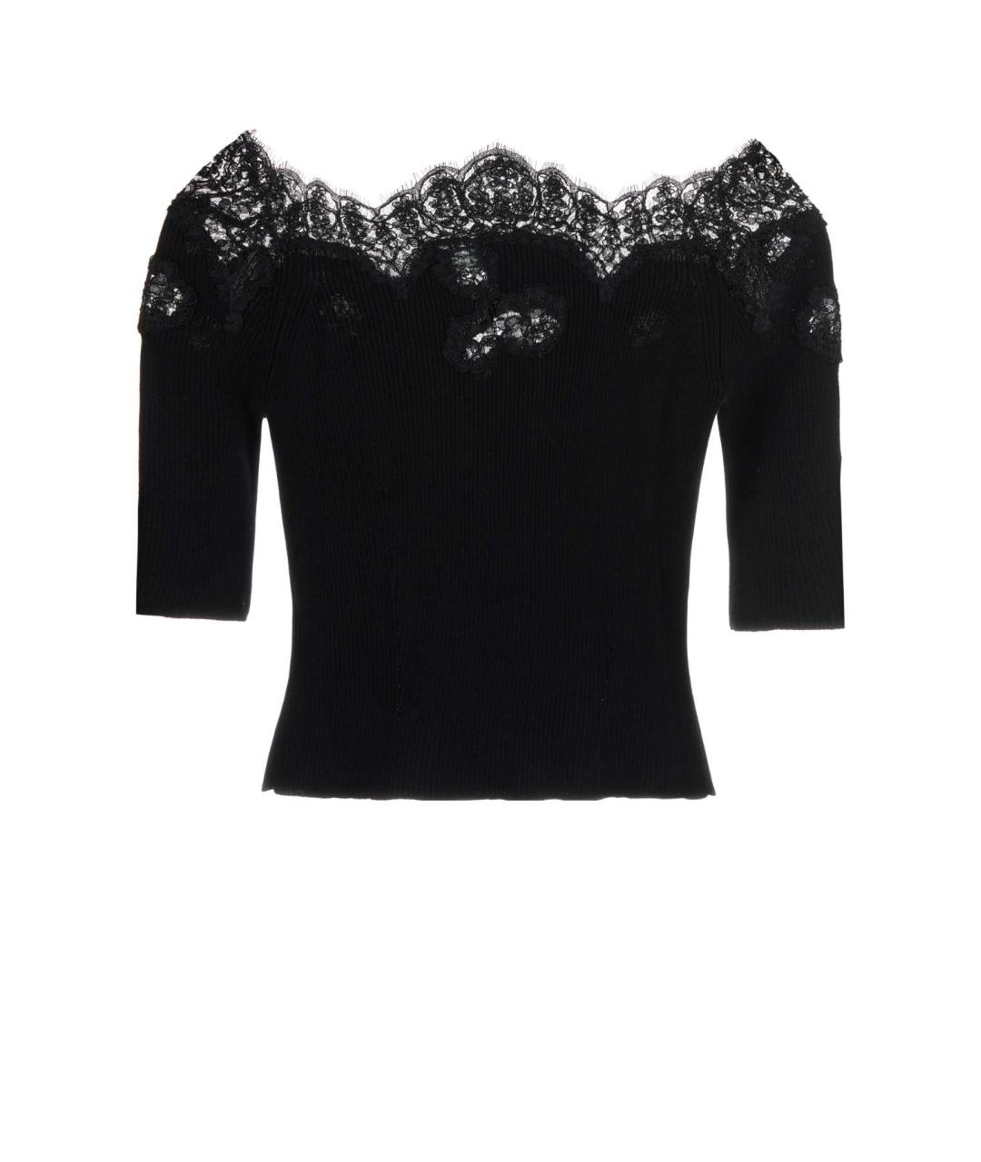 ERMANNO SCERVINO Черный хлопковый джемпер / свитер, фото 2