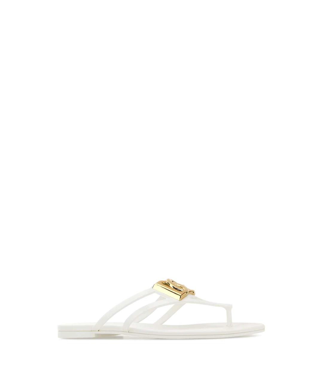 DOLCE&GABBANA Белые резиновые шлепанцы, фото 2