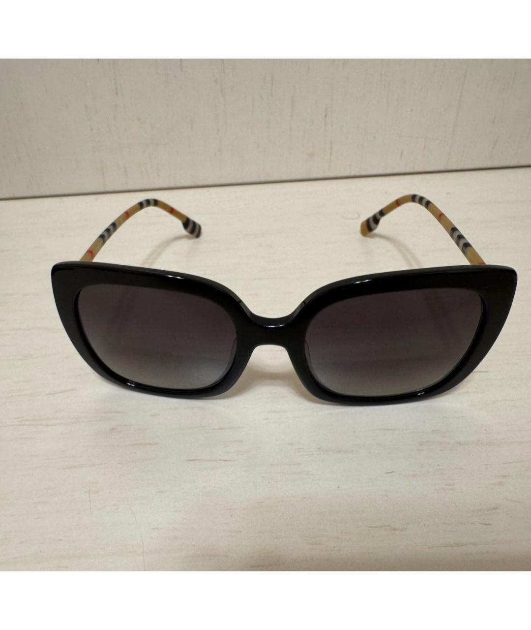 BURBERRY Черные пластиковые солнцезащитные очки, фото 9