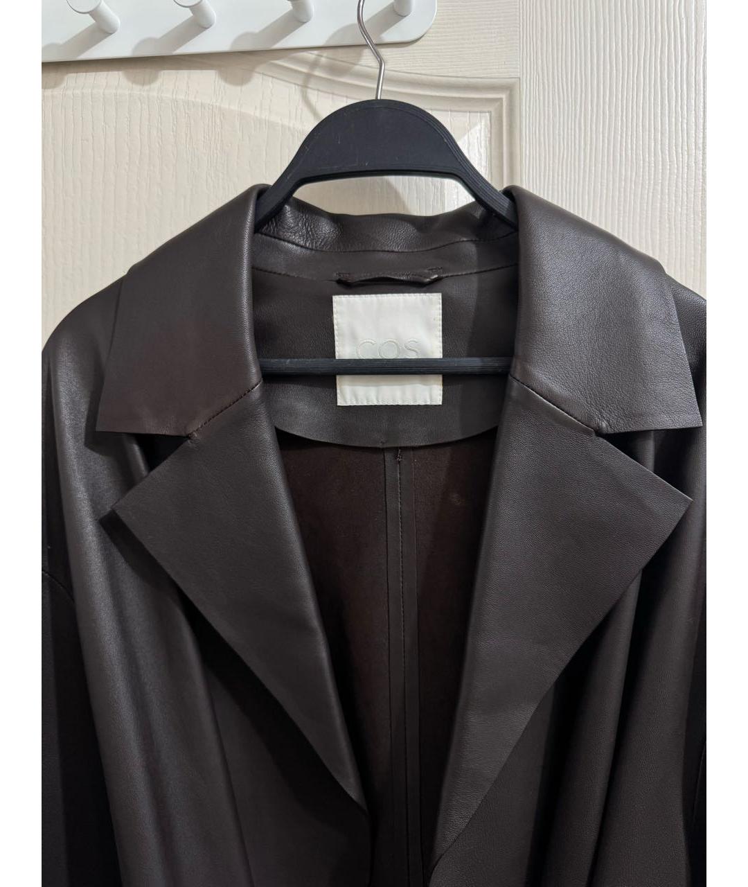 COS Бордовый кожаный тренч/плащ, фото 3