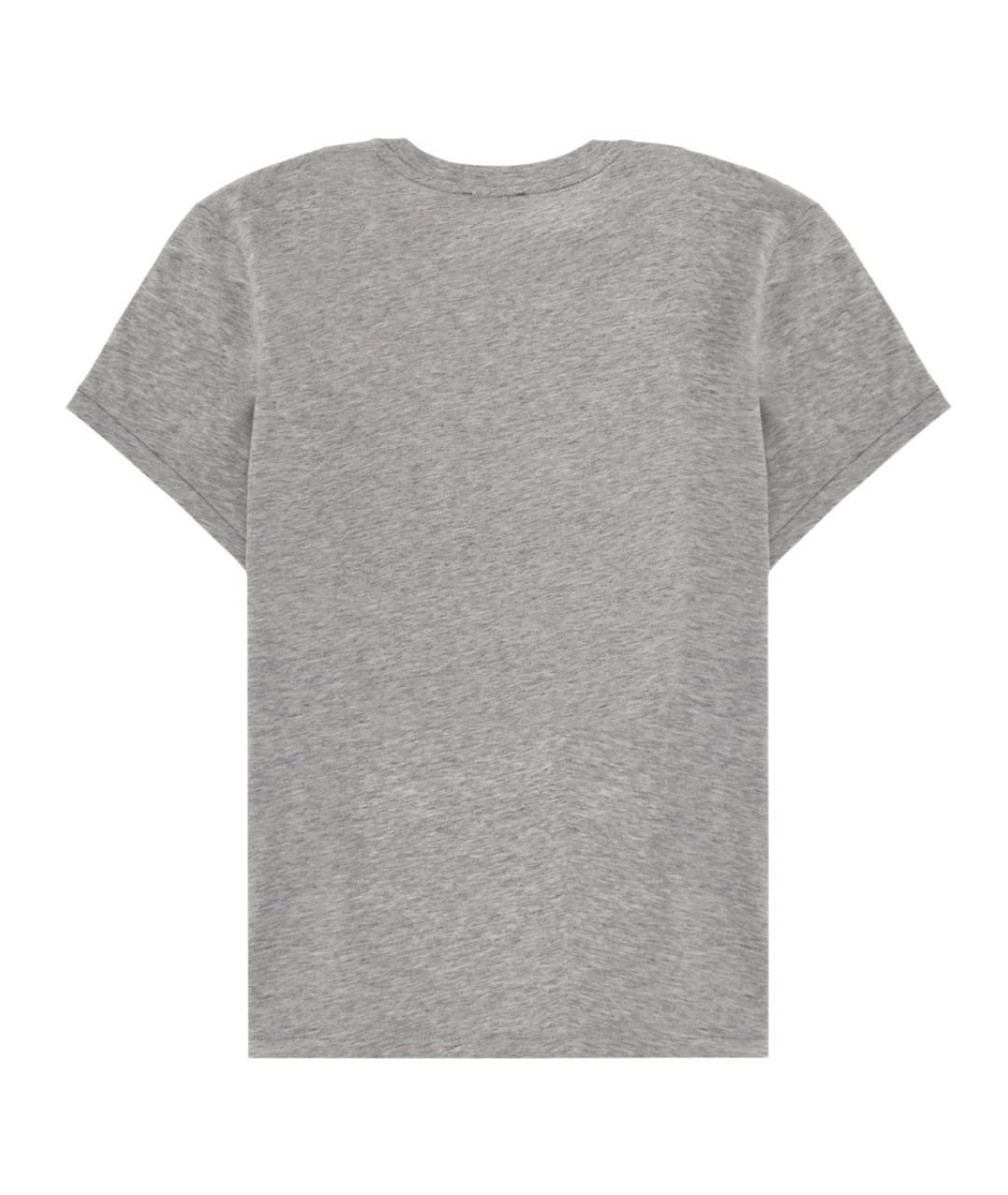 POLO RALPH LAUREN Серая хлопковая футболка, фото 2