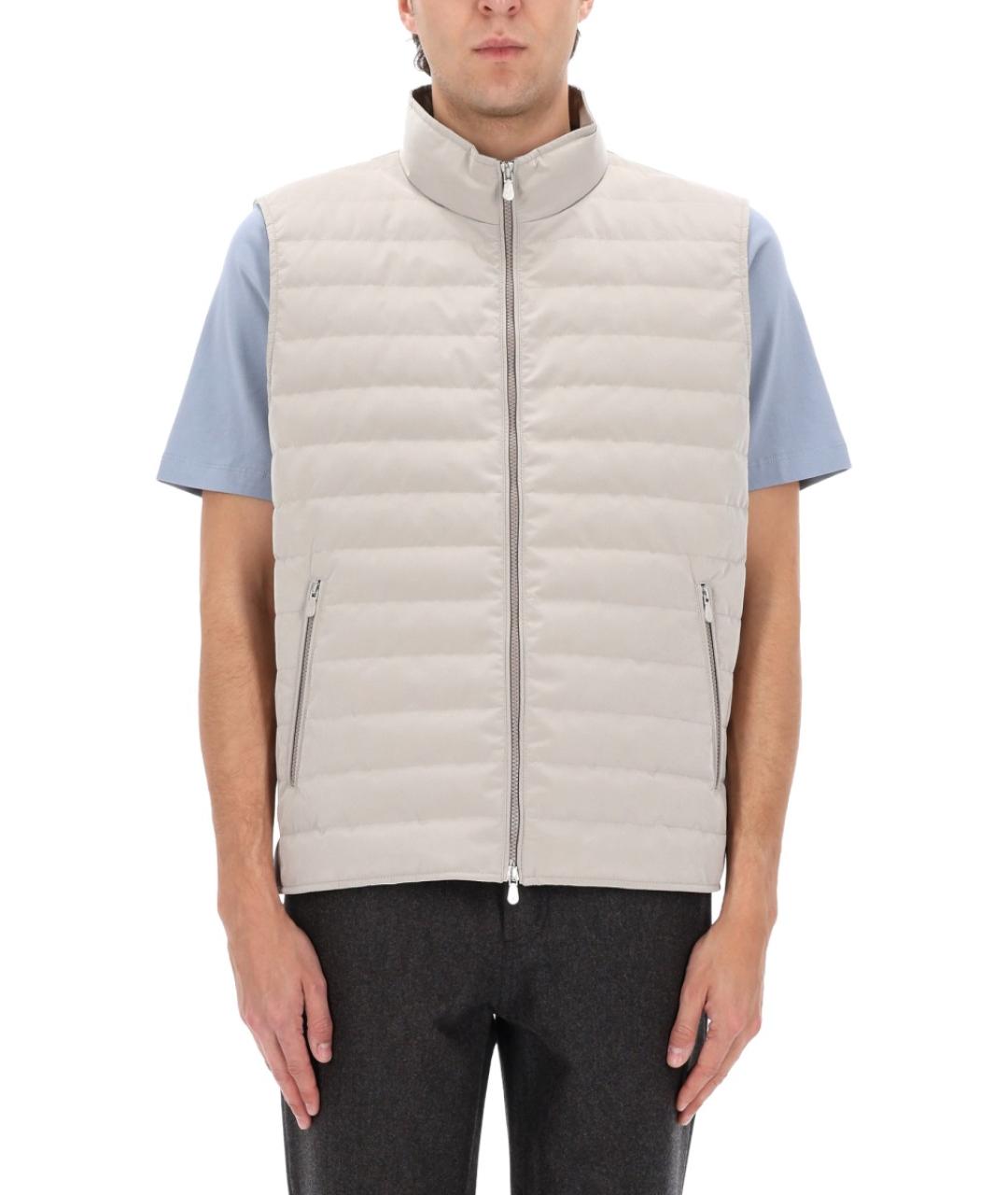 BRUNELLO CUCINELLI Бежевый полиэстеровый жилет, фото 4