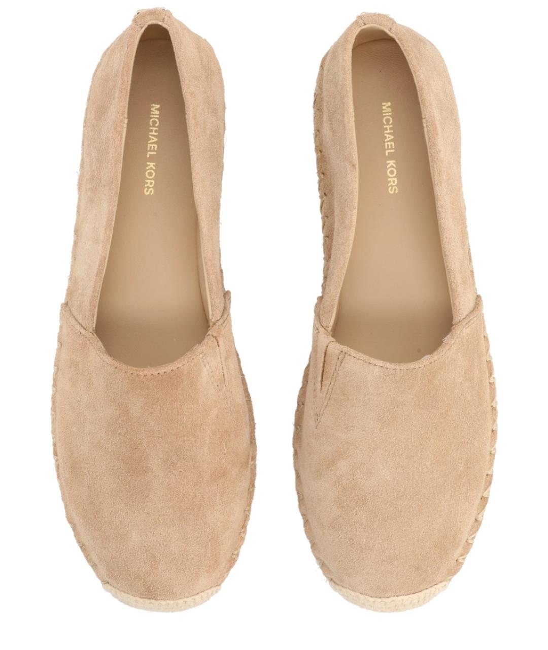 MICHAEL KORS Бежевые кожаные балетки, фото 5