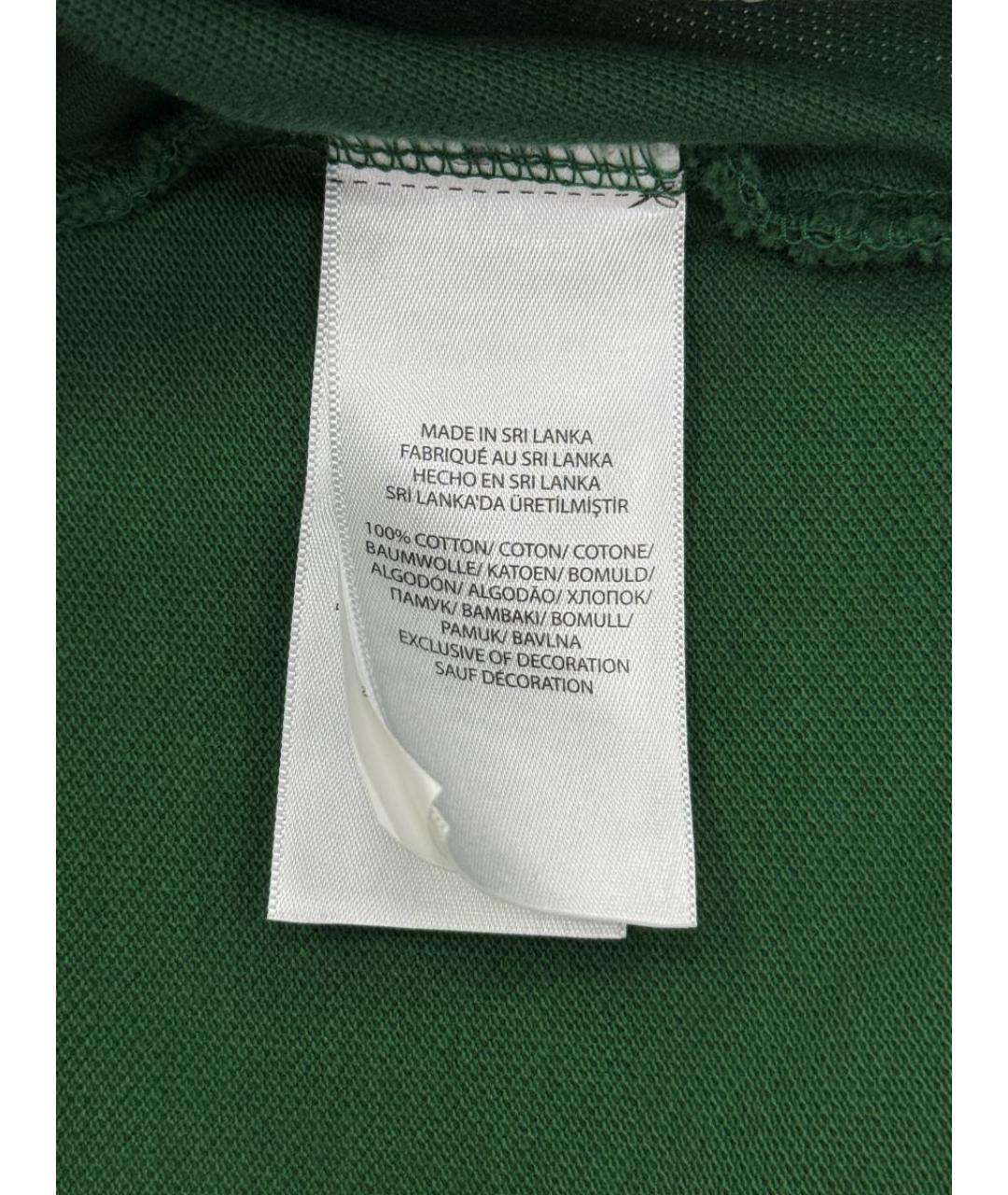 POLO RALPH LAUREN Зеленые хлопковое поло с коротким рукавом, фото 7