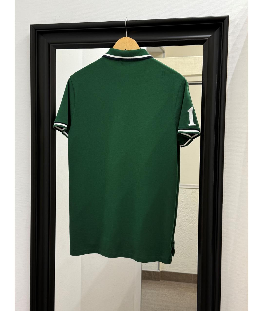 POLO RALPH LAUREN Зеленые хлопковое поло с коротким рукавом, фото 3