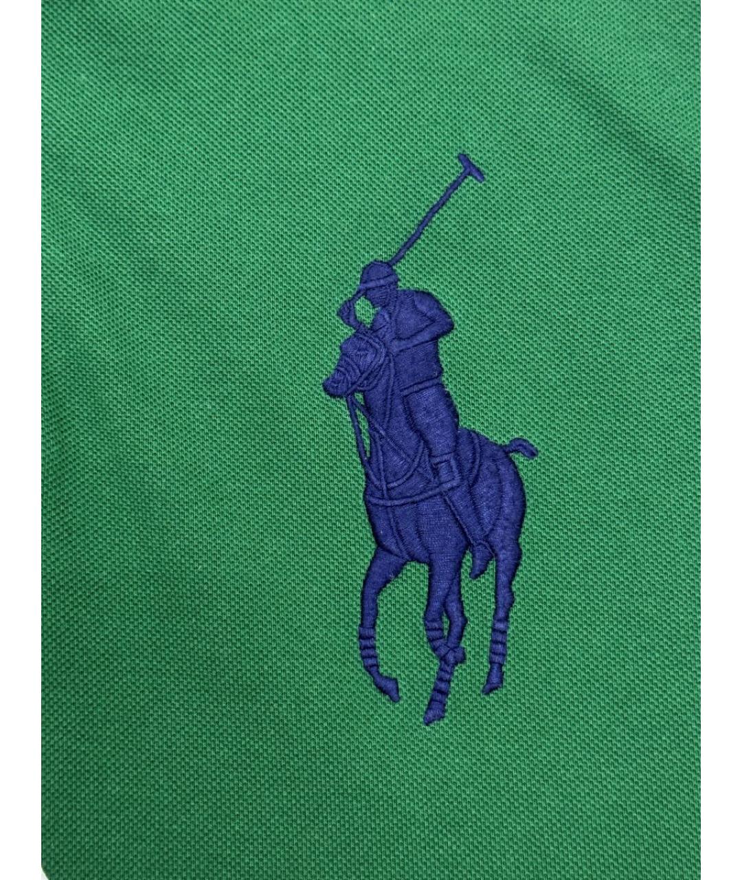 POLO RALPH LAUREN Зеленые хлопковое поло с коротким рукавом, фото 5