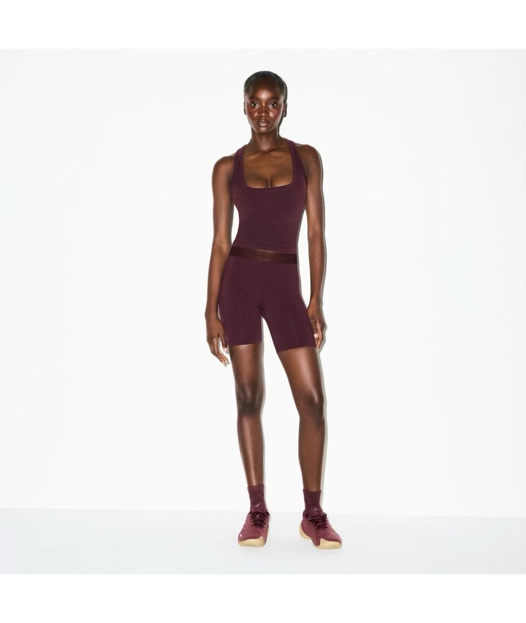 SKIMS Бордовая полиамидовая майка, фото 2