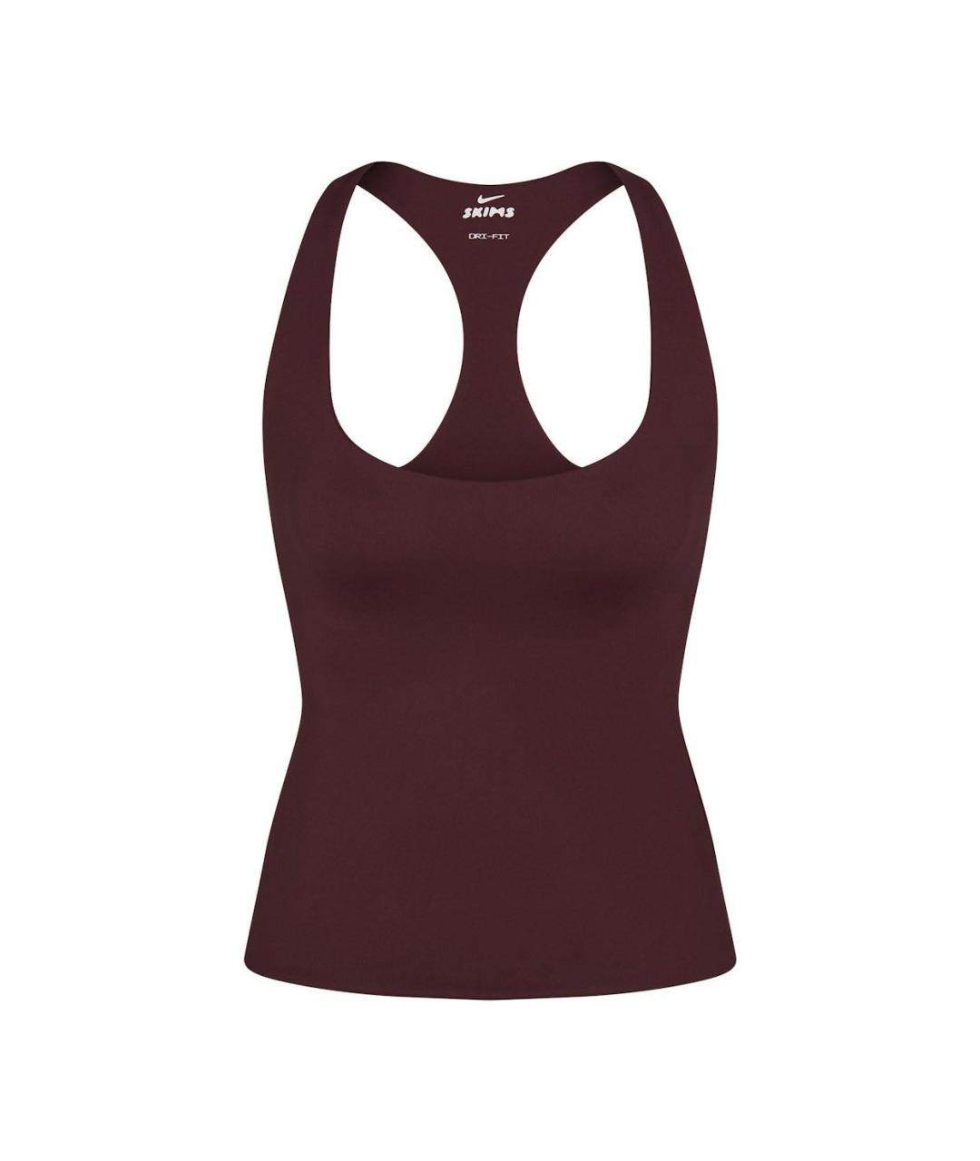 SKIMS Бордовая полиамидовая майка, фото 8