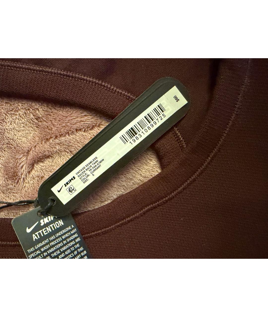 SKIMS Бордовая полиамидовая майка, фото 7