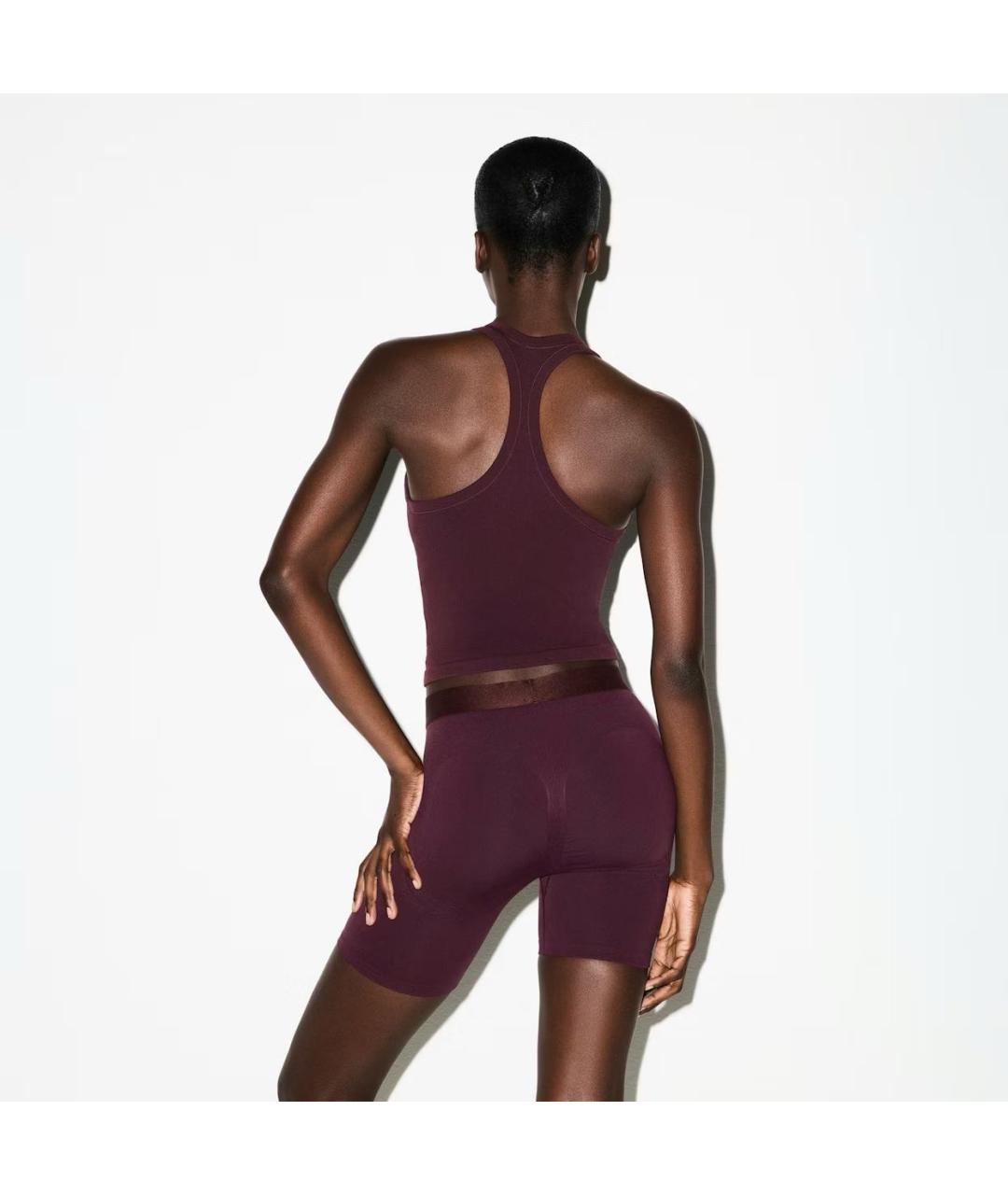 SKIMS Бордовая полиамидовая майка, фото 4