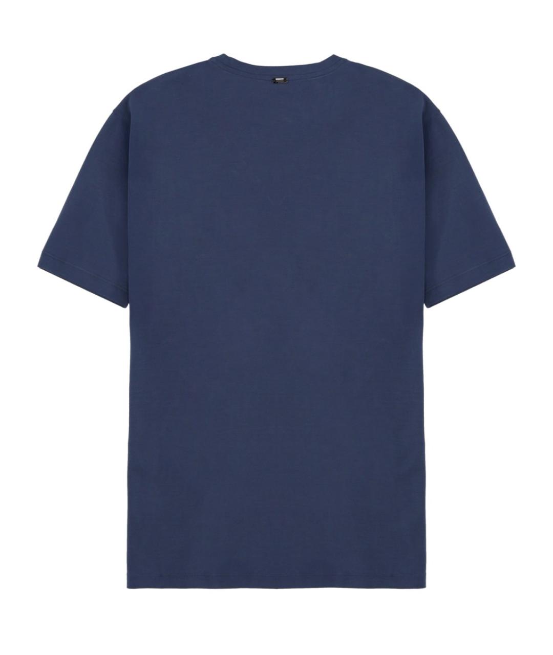 HERNO Синяя хлопковая футболка, фото 2