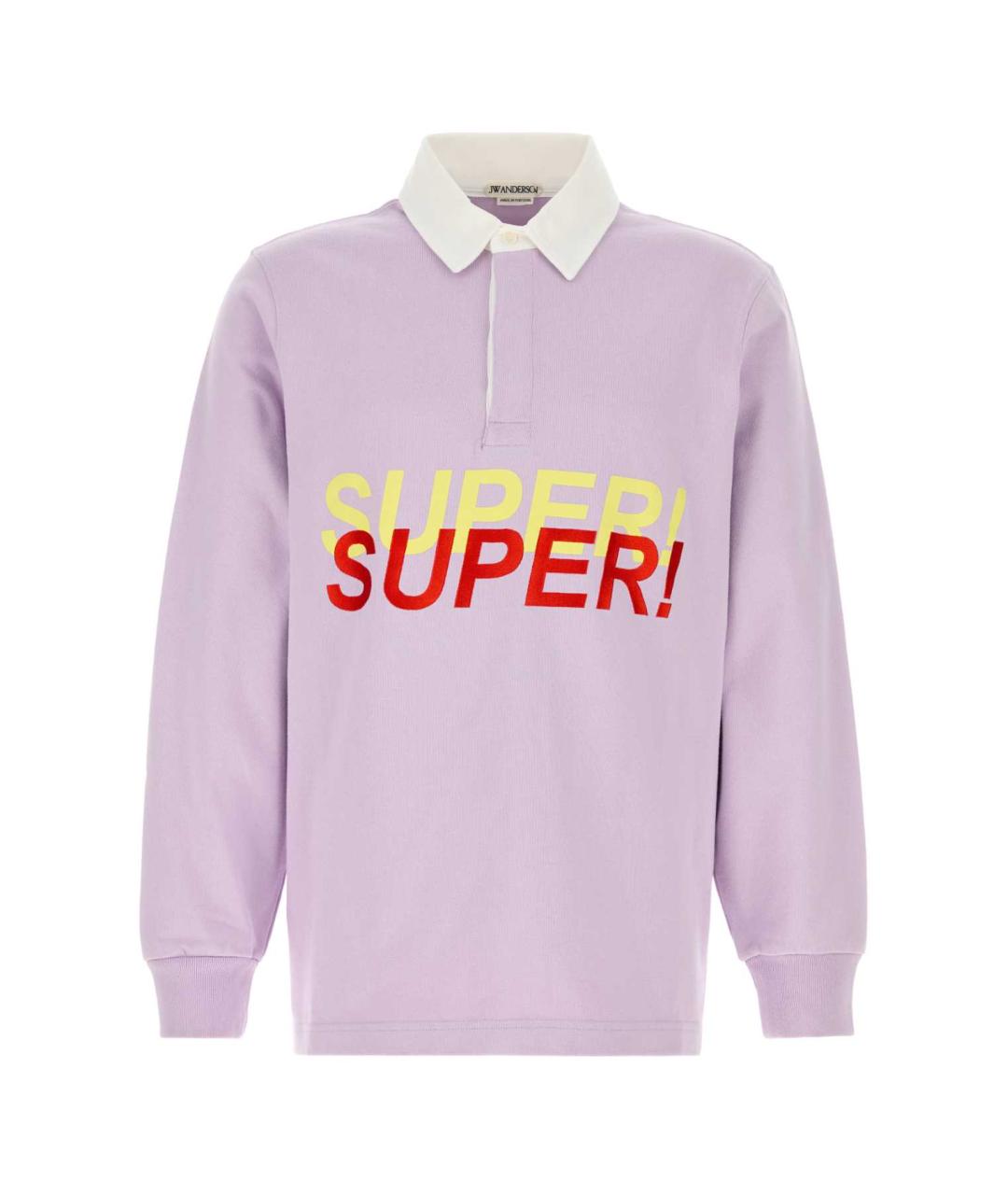 J.W.ANDERSON Фиолетовое хлопковое поло с длинным рукавом, фото 1