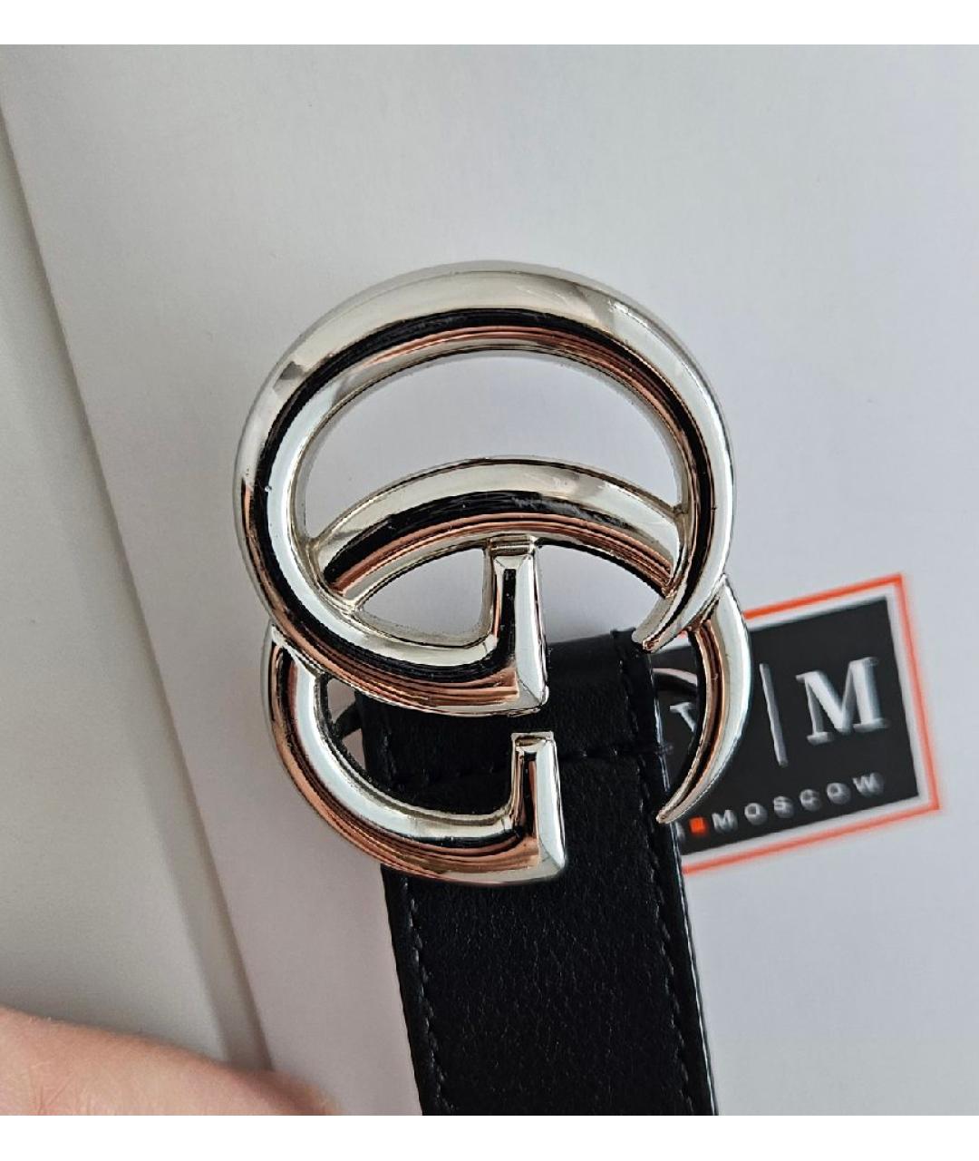 GUCCI Черный кожаный ремень, фото 3