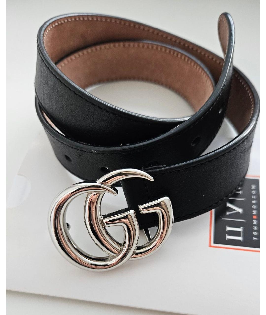 GUCCI Черный кожаный ремень, фото 8
